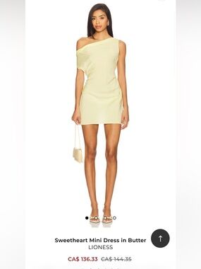 Lioness Sweetheart Mini Dress in Butter Yellow